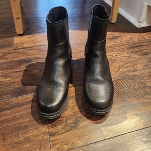 Cole Haan Women's Camea Leather Chelsea Combat Boots Black Size 9.5